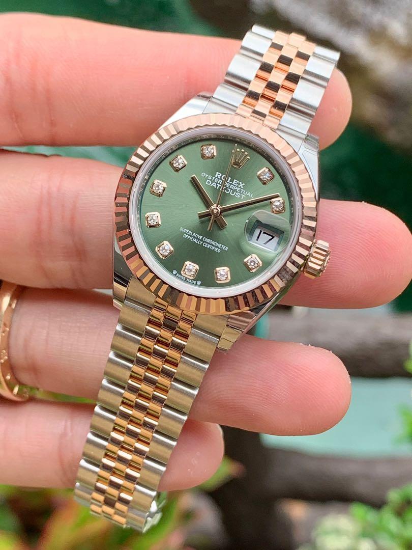 Rolex Datejust Lady 279171 Olive Green 10 PC Diamond 28mm