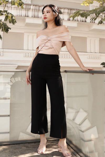 Sadie Slit Pants In Black, Women's Fashion, Bottoms, Other Bottoms on ...