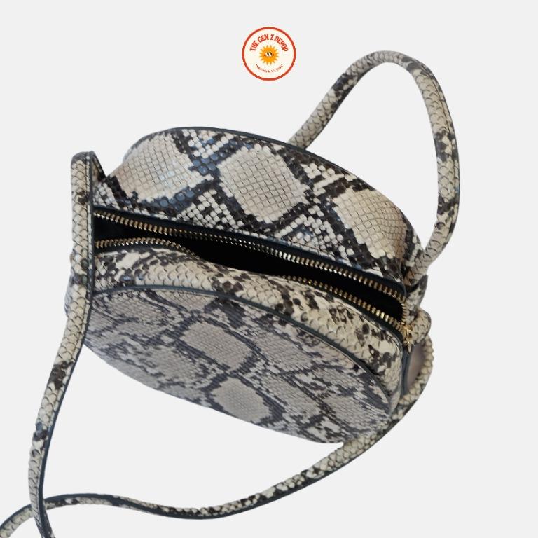 Round snake print sale bag