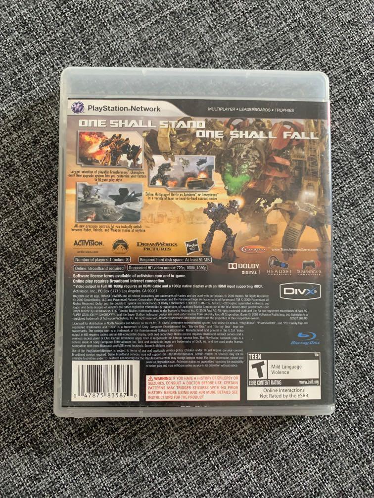 Transformers Revenge of the Fallen PS3 Games (Category: PlayStation) located in Makati City. Submitted by joeytanyag (Listing ID 1159951690, Image 2). Description: .
