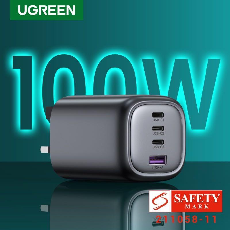 UGREEN UK Plug GaN 100W 65W Fast Charger for Macbook tablet Fast Charging  for iPhone Xiaomi