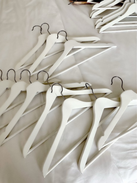 20 WHITE WOODEN IKEA HANGERS IN GOOD CONDITION, Furniture & Home Living