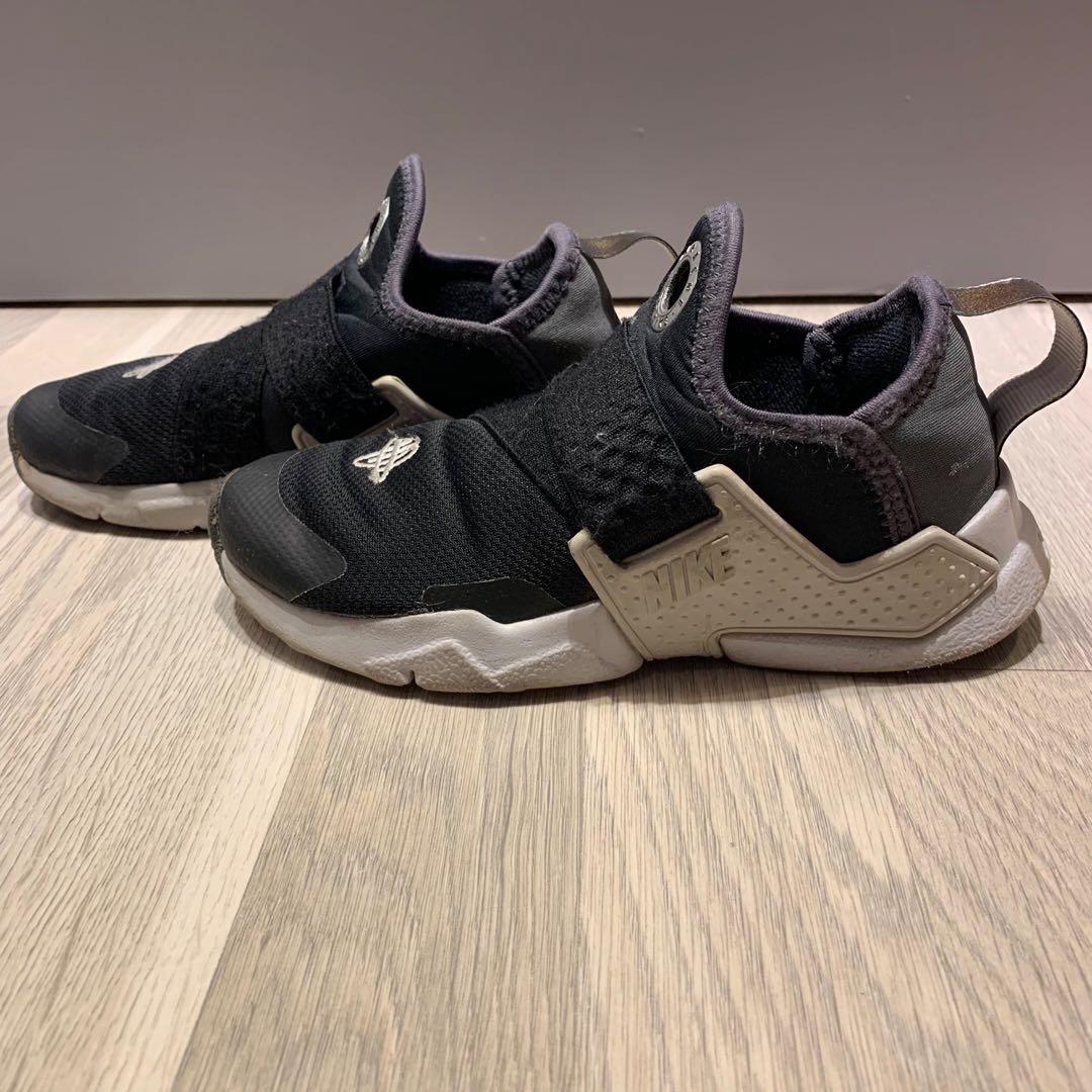 28 Little Kid s Nike Huarache Extreme SE Black Metallic Silver shoes sneakers AQ7937 002 Carousell
