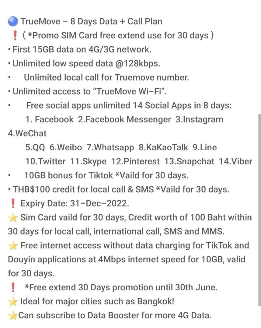 2X thailand sim card / bangkok data sim card, validity till 2 June 2022