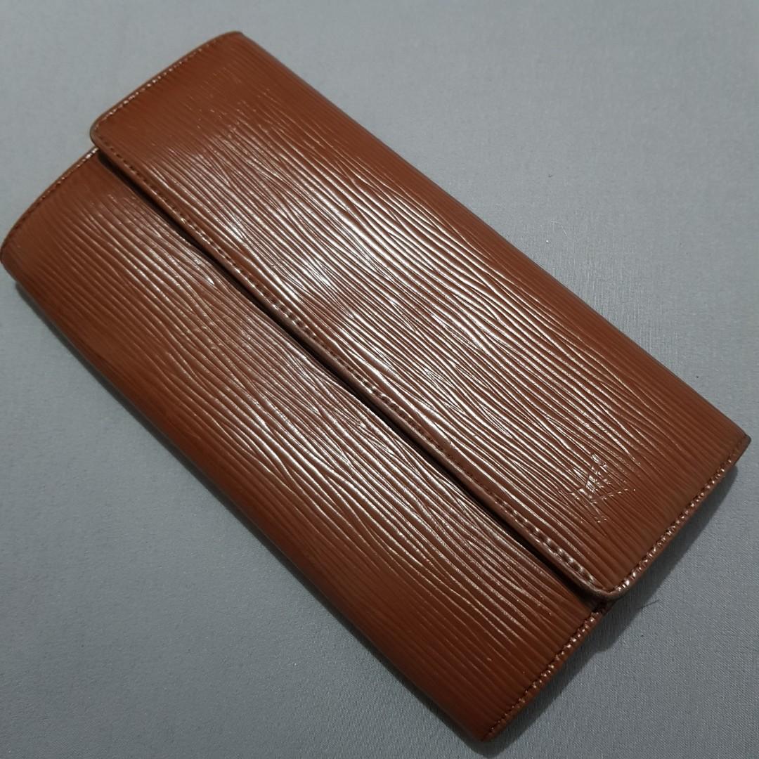 Louis Vuitton Brown EPI Long Bifold Wallet 9LR0618