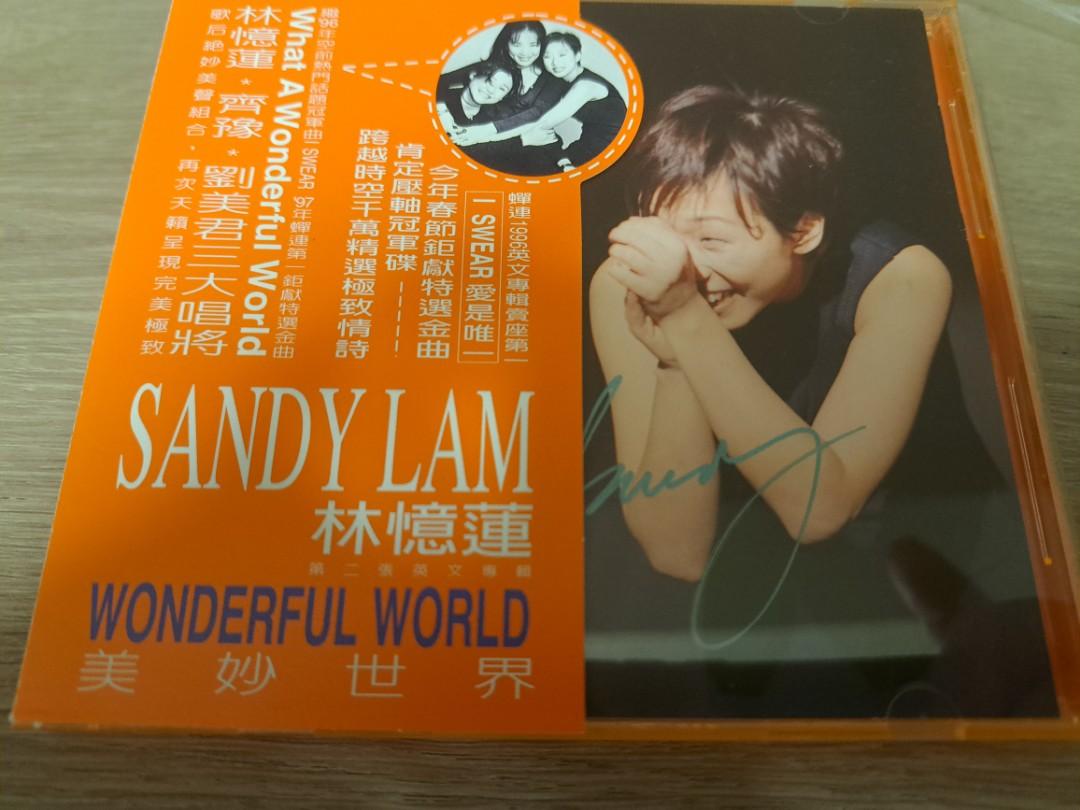 林憶蓮Sandy Lam CD Wonderful World 美妙世界最早期台版珍貴親筆簽名 