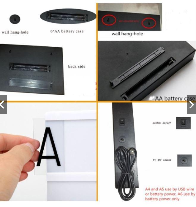 A4A5A6 Lightbox Led Box Alphabet Light Message Box Light Box Letters ...