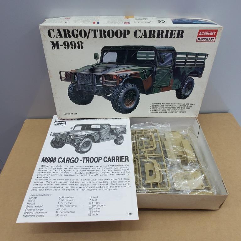 全新絕版Academy 1362-1/35-美國M998貨運運兵車M-998 Cargo/Troop