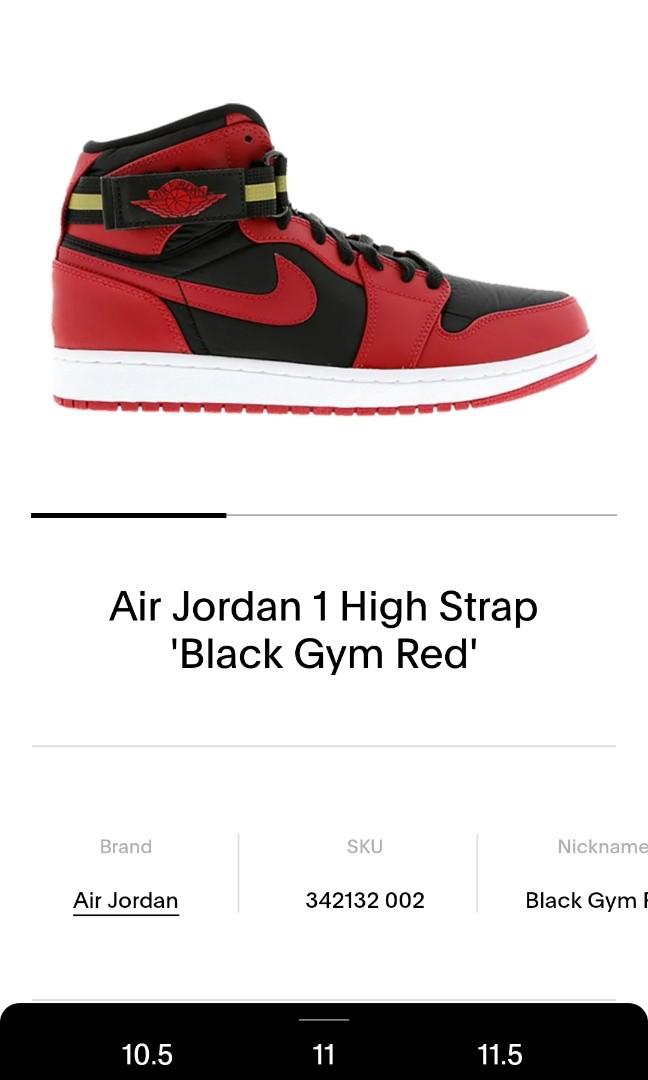 Buy Air Jordan 1 High Strap 'Black Gym Red' - 342132 002