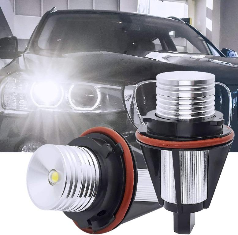 Angel Eyes LED Bulbs,10W Angel Eyes Halo Ring Marker Bulbs Canbus Error  Free 6500K White Fit for E39 E53 E60 E61 E64 E65 E66 E87 X3 X5 (Pack of 2),  Car Accessories