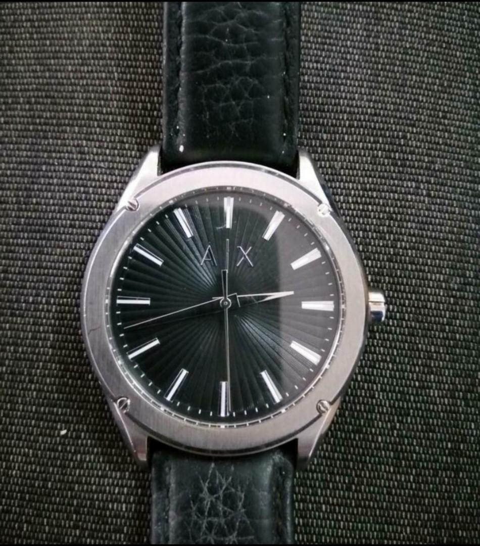Armani exchange watch deals men's leather strap