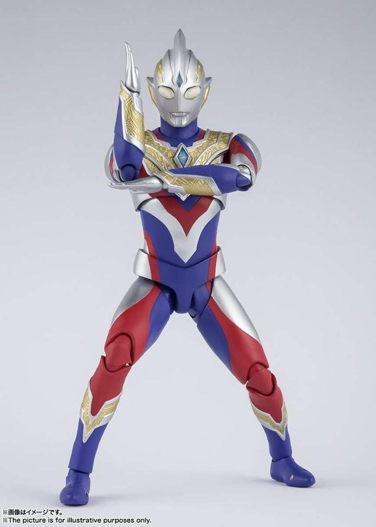 Bandai s.h.figuarts Ultraman Trigger Multi Type Figure (Ultraman) (Category: Toy Figures) located in Singapore. Submitted by hot_toy_stuff (Listing ID 1160161582, Image 3). Description: Size: Approx. H150mm Material: ABS, PVC [Set Contents] -Main figure -Alternative hand part (left/right) x4 each -Alternative Color Timer (red).