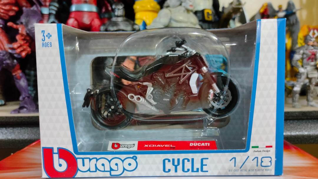Bburago Cycle Ducati X Diavel 1:18 (Category: Vehicle & Diecast Models) located in Pasig City. Submitted by kumiko08 (Listing ID 1160278215, Image 1). Description: - brand new on card - box may have dents and creases from storage - best for age 3 and above - authentic product by Bburago Description 1:18 scale model of a Ducati X Diavel that is incredibly detailed throughout. Made from a mix of high quality plastic and diecast parts, the attention
