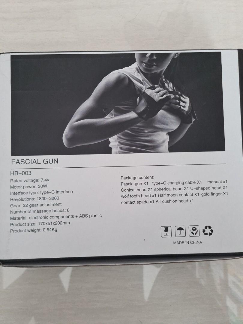 BNIB Fascial Gun HB-003, Health & Nutrition, Massage Devices on Carousell