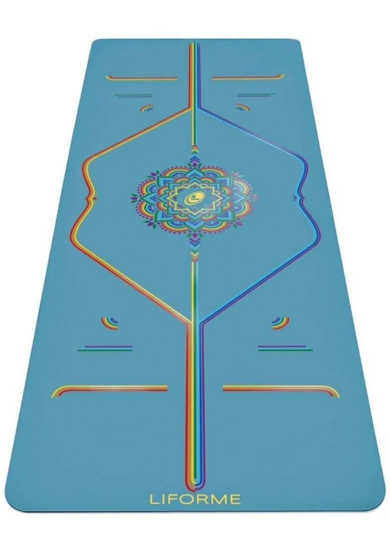 BNIB Original Liforme Yoga Mat (Blue Sky Rainbow) special edition