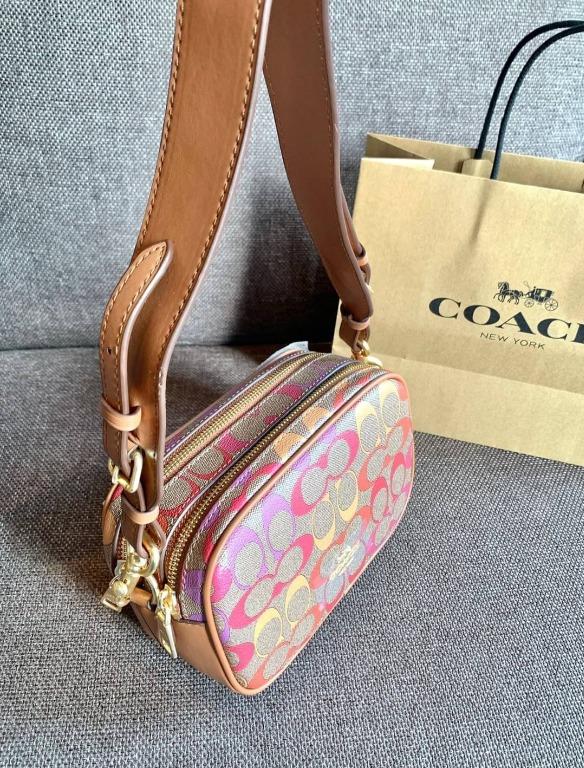 C1308 COACH JES CROSSBODY 20 IN RAINBOW SIGNATURE CANVAS, Women's