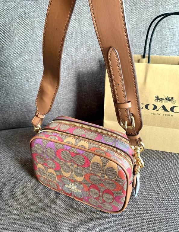 C1308 COACH JES CROSSBODY 20 IN RAINBOW SIGNATURE CANVAS Women s Fashion Bags Wallets Cross body Bags on Carousell