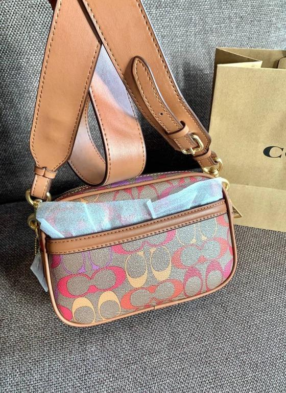 C1308 COACH JES CROSSBODY 20 IN RAINBOW SIGNATURE CANVAS, Women's