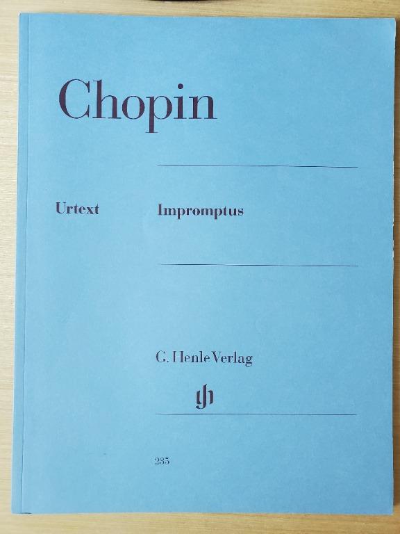 Chopin　興趣及遊戲,　Edition)　文具,　教科書-　Impromptus　書本　蕭邦即興曲,　(Urtext　Carousell