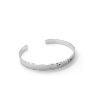 Classic cuff bangle in silver or rose gold can engrave name