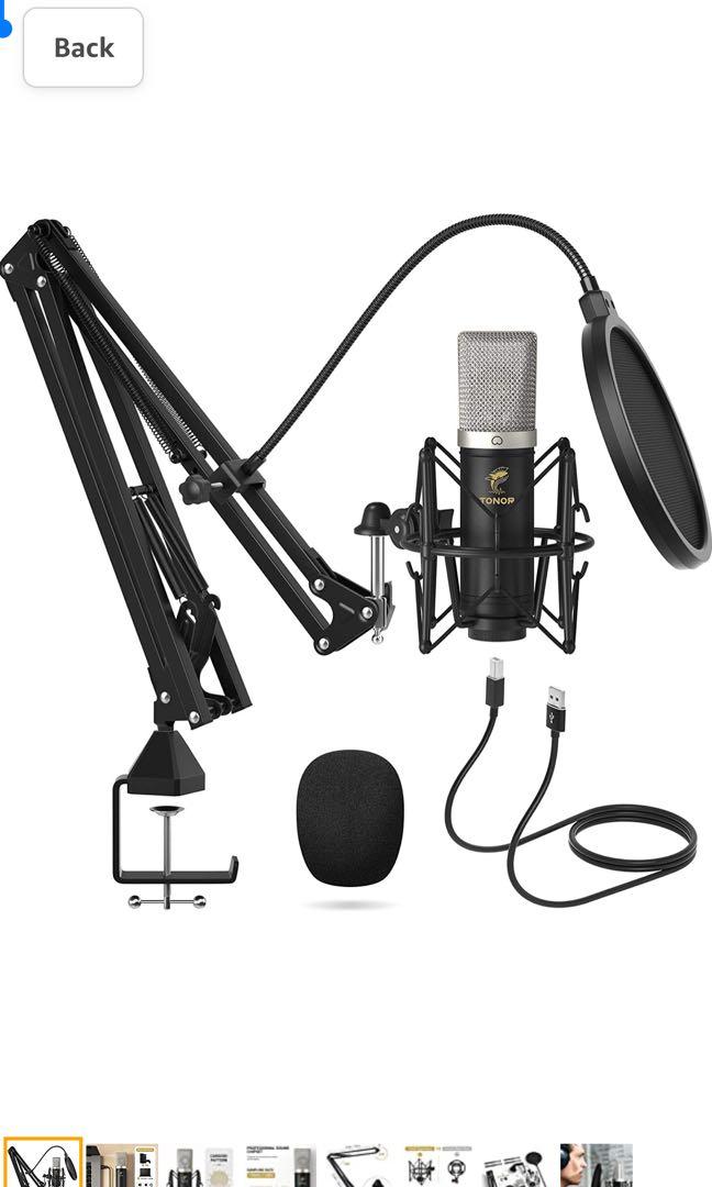 Condenser Microphone 192kHz/24Bit, TONOR USB Cardioid Computer Mic Kit
