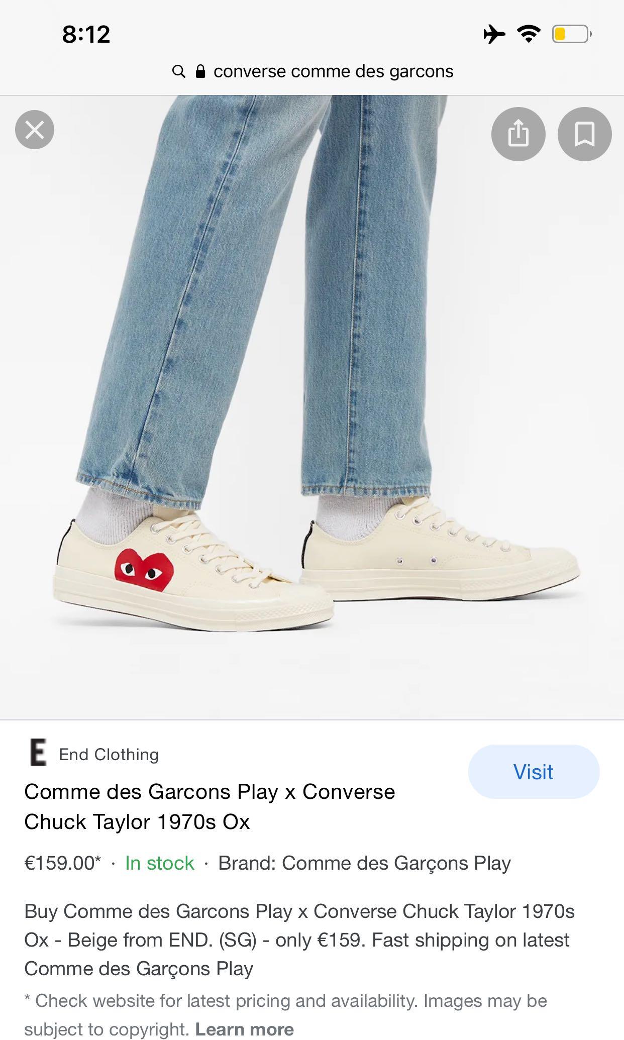 Comme des garcons converse end clothing store
