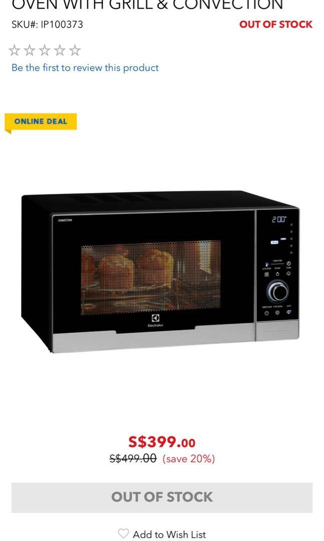 ELECTROLUX EMS3087X MICROWAVE OVEN WITH GRILL CONVECTION