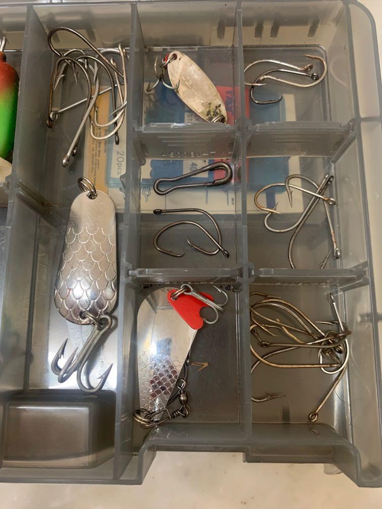 Fishing box, Hooks, weights, Sports Equipment, Fishing on Carousell