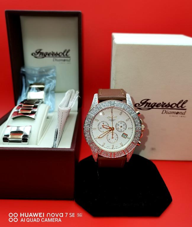 Rare boxed full set Ingersoll couple Diamond Gems luxury quartz watch Luxury Watches on Carousell