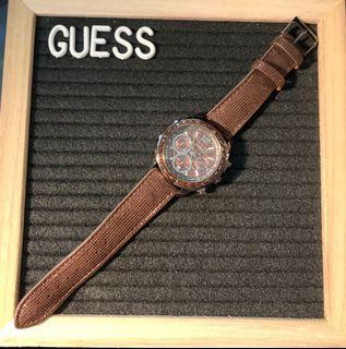 Guess Bronze Leather Watch