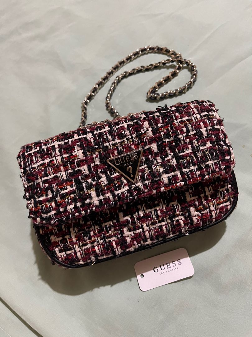 Guess tweed crossbody bag, Women's Fashion, Bags & Wallets, Crossbody