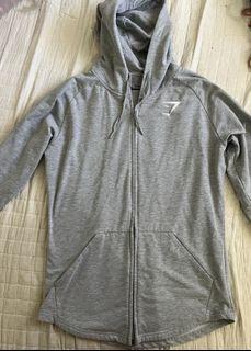 GYMSHARK gray zip up hoodie