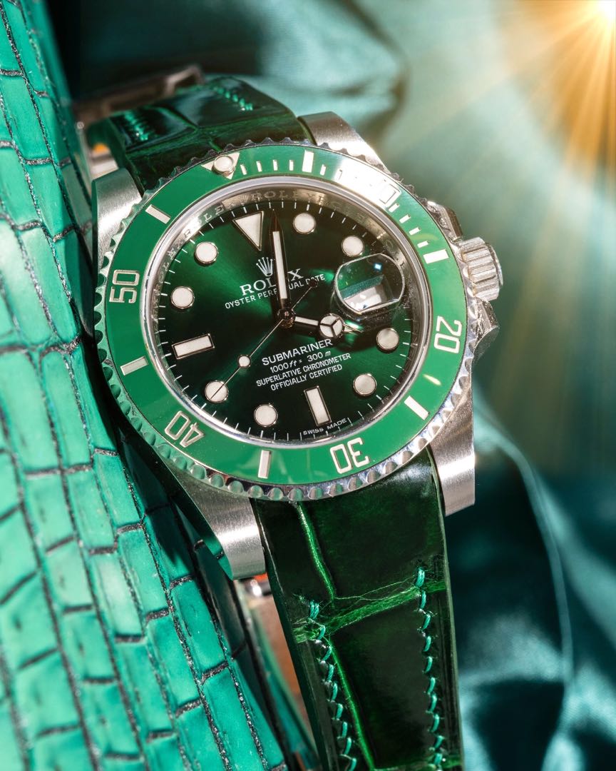 Rolex hulk on sale green strap