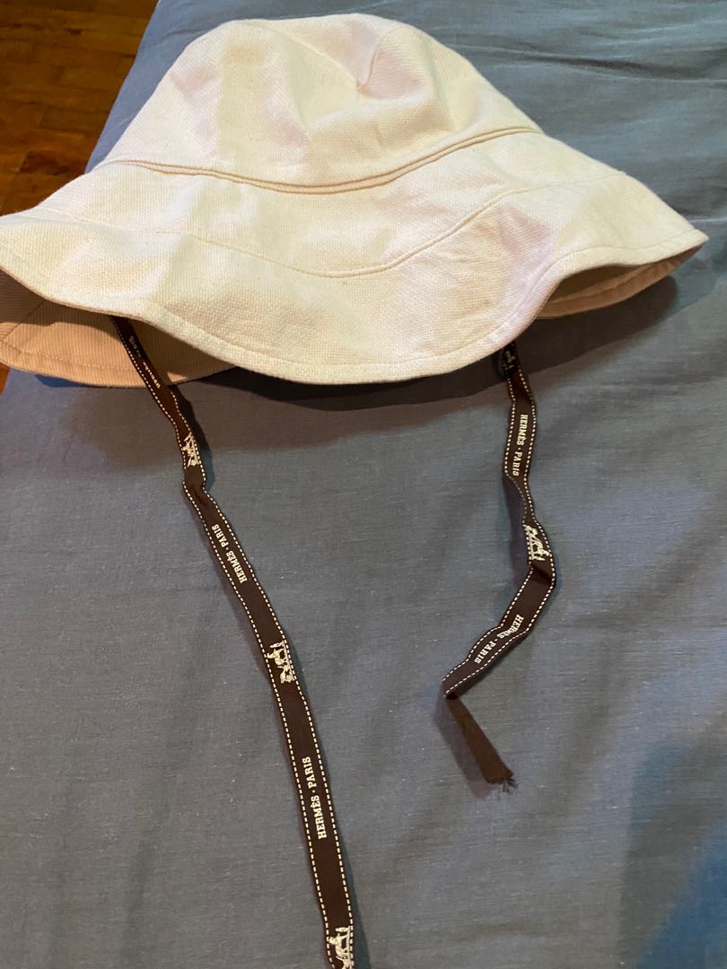 Hermes cream bucket hat, Women's Fashion, Watches & Accessories, Hats