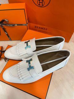Hermés royal leather loafers  white