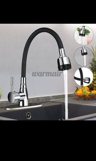 Hot Cold Kitchen Sink Mixer Basin Tap Brass 360 ° Swivel Chrome Faucet