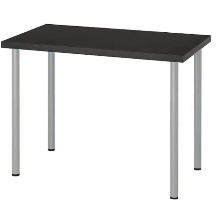Ikea Table Black with Silver Leg (LINNMON / ADILS), Furniture & Home
