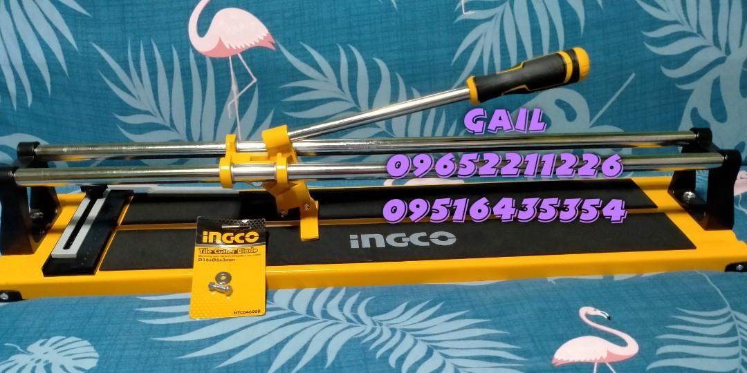 INGCO 600mm Manual Tile Cutter (Category: Construction Tools & Equipment) located in Caloocan City. Submitted by abieghail (Listing ID 1160123057, Image 1). Description: INGCO Manual Tile Cutter with FREE blade - HTC04600 Price : ₱2,500 Only! • Max cutting length: 600mm • Max cutting thickness: 12mm steel • Base size: 815x195cm • Thickness of the base: 2mm • With 1pc Tungsten carbide blade • Blade size: 16x6x3mm • Multi-function: Direct line cutt