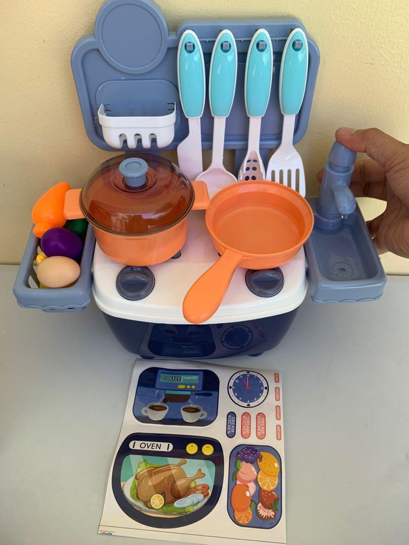 KITCHEN SET TOY WITH WATER FUNCTION SINK FRUITS AND VEGETABLES SET TOY