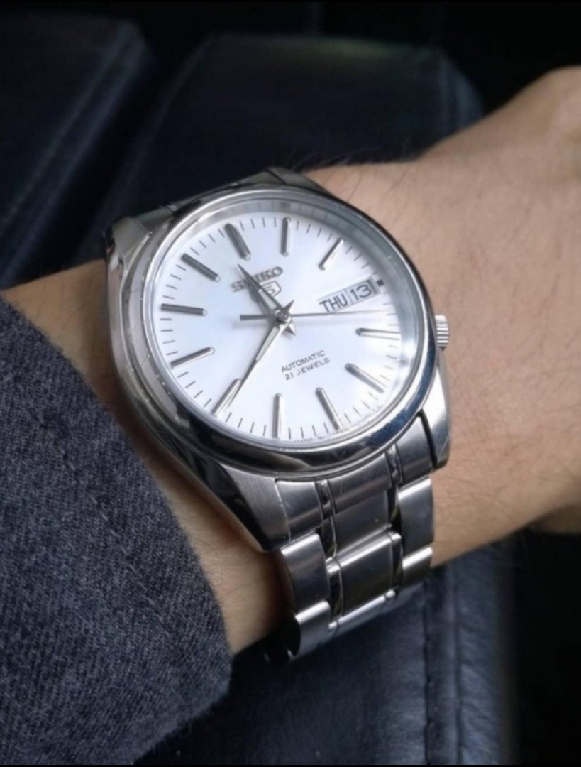 Limited Edition JAPAN MADE Seiko 5 SNKL41J White Dial Automatic Stainless Steel Men s Watch snkl41 snkl41j snkl41j1 Birthday gift birthday
