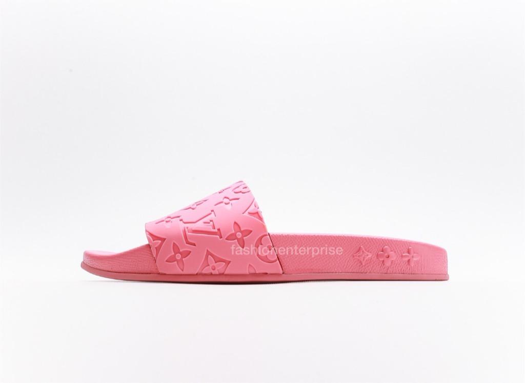 Louis Vuitton 2021 Monogram Watercolor Waterfront Slides - Pink