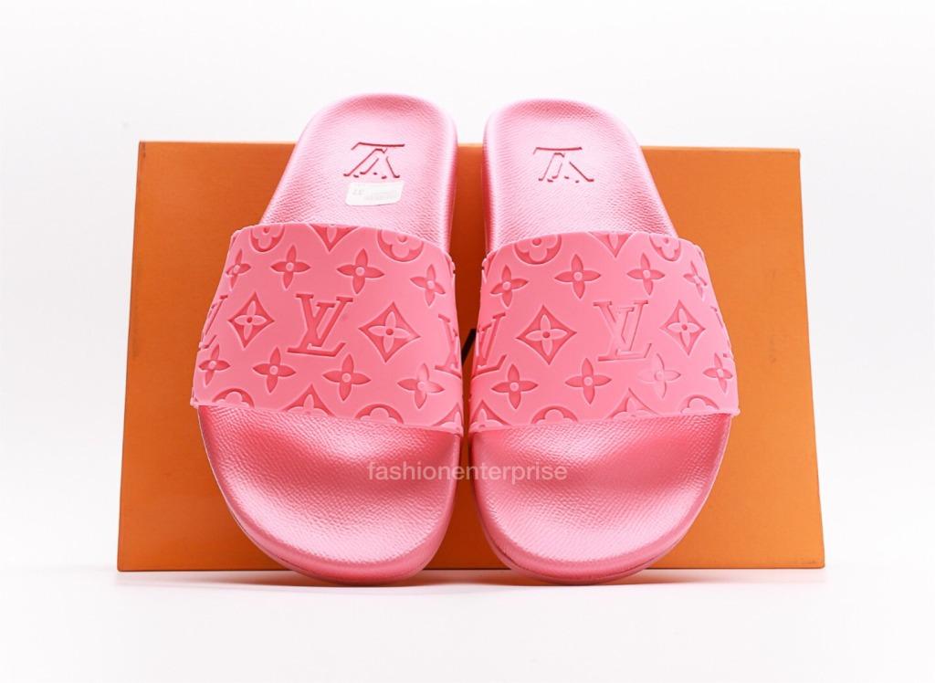 Louis Vuitton 2021 Monogram Watercolor Waterfront Slides - Pink