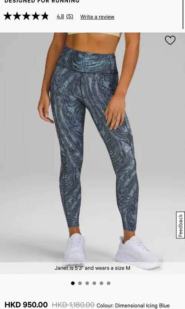 Lululemon Fast and Free High Rise Crop 23 - Dimensional Icing