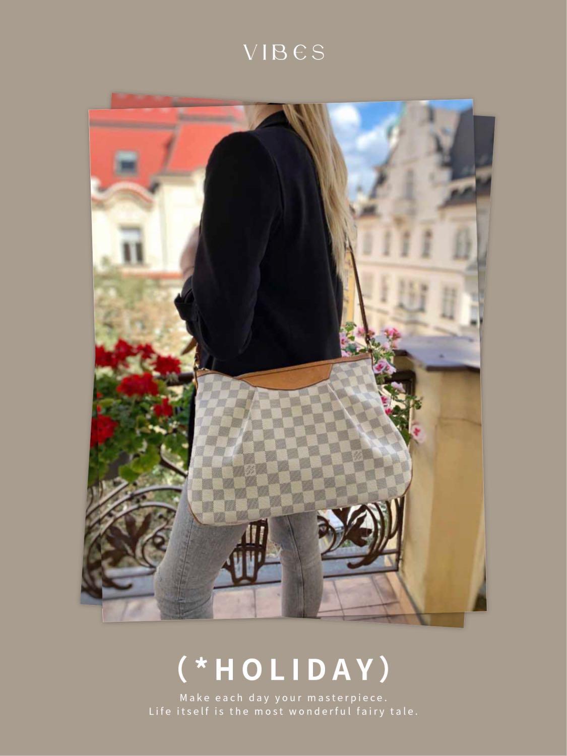 Louis Vuitton White Damier Azur Siracusa PM Cloth ref.924108 - Joli Closet
