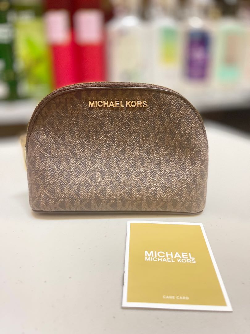 Michael kors cosmetic bag brown 2025