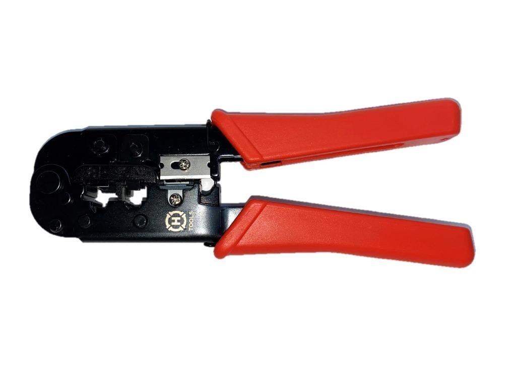 HT-568 Dual-Modular Plug Crimping Ratchet Tool with Round Cable Stripper 