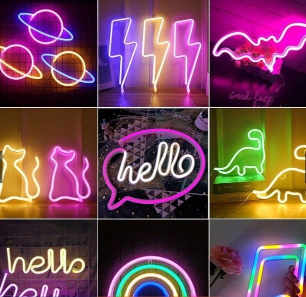 Neon Led Lights Sign Moon Light Love Bat Cloud Neon Signs for Room Home Decor 