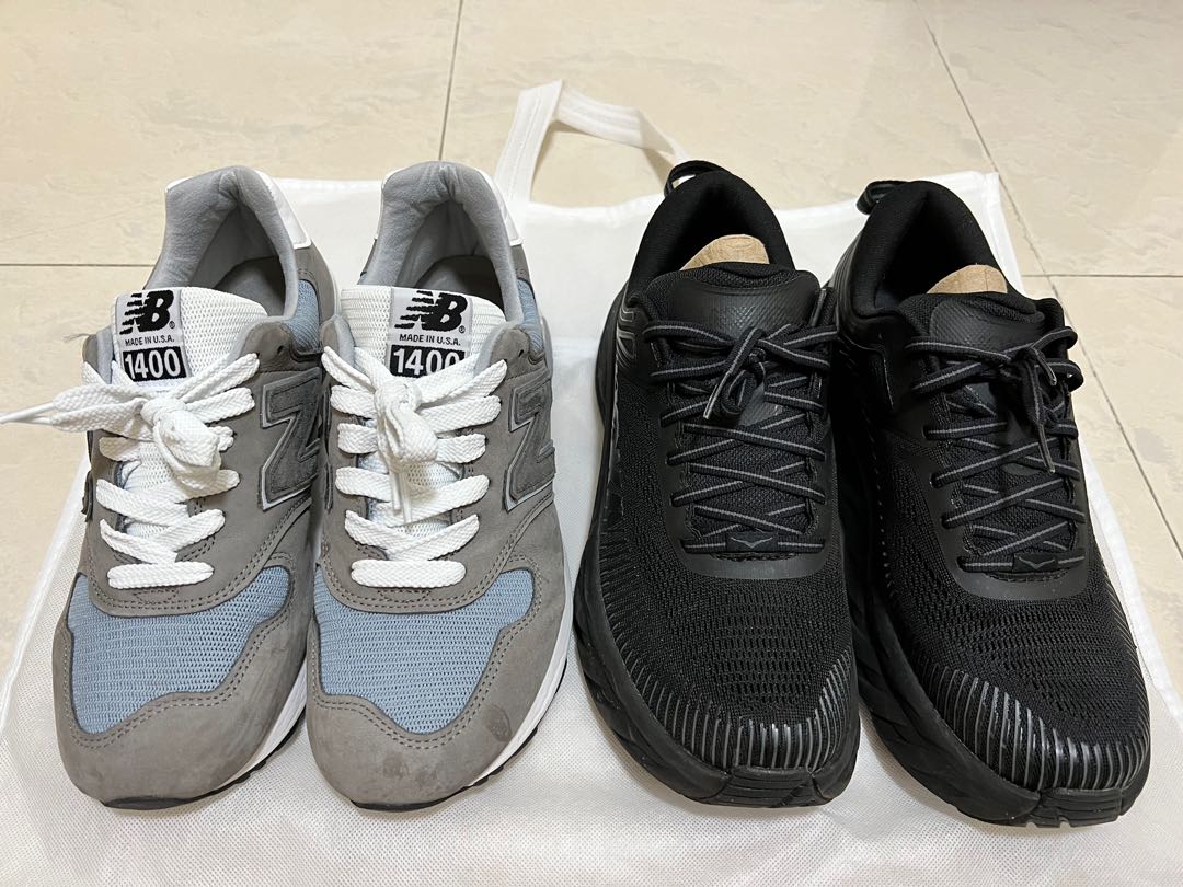 New Balance M1400WA Hoka One One Bondi 7 Black, 男裝, 鞋, 波鞋 Carousell