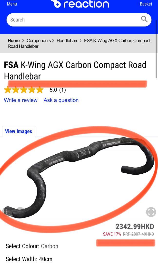 FSA K-Wing AGX Handlebar Carbon, 40cm
