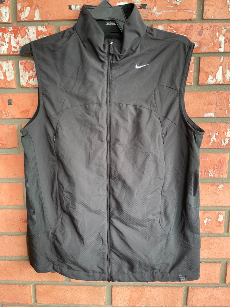 Nike small swoosh tactical vest black tag Men s Fashion Coats